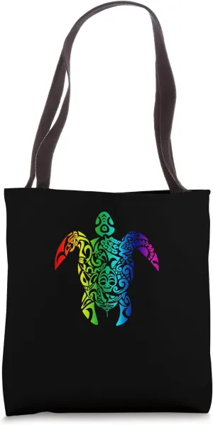 Turtle Shell with Artistic Design Reptile Shirt Multi Color Tote Bag