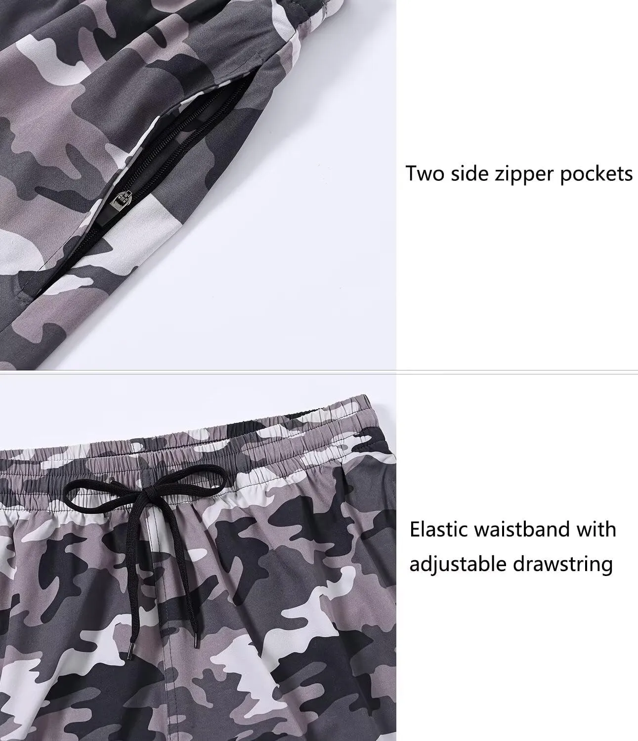 Tyhengta Men's Swim Trunks Quick Dry Beach Shorts with Zipper Pockets and Mesh Lining