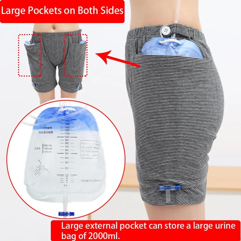 Underwear Urine Bag Pants for Elderly,Urine Bag Pants,Incontinence Care Trousers Underwear,Urinate Drainage Bag Pants Abdominal Surgeries Patient