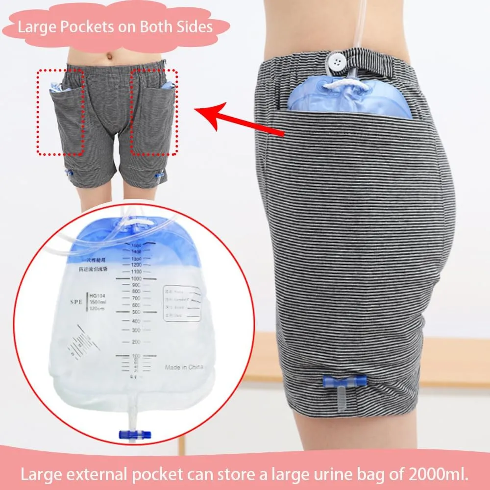 Underwear Urine Bag Pants for Elderly,Urine Bag Pants,Incontinence Care Trousers Underwear,Urinate Drainage Bag Pants Abdominal Surgeries Patient