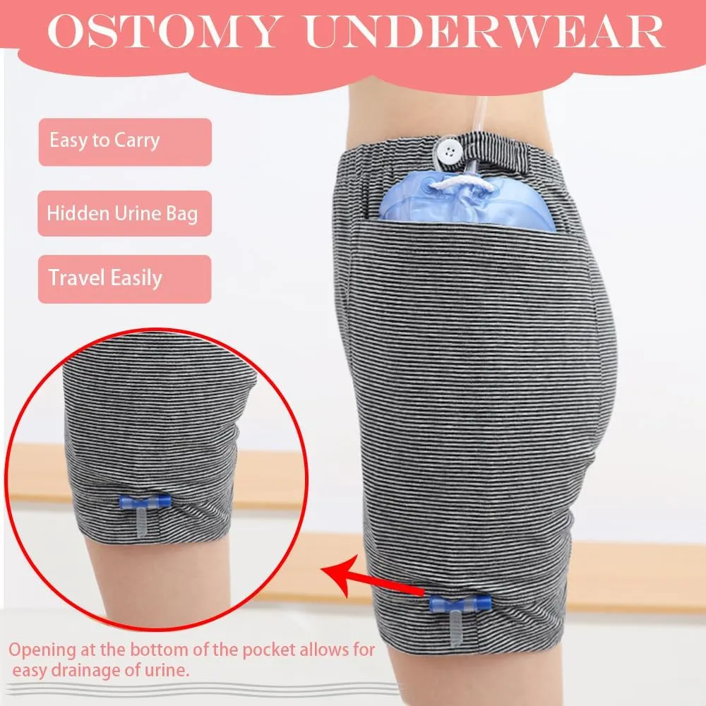 Underwear Urine Bag Pants for Elderly,Urine Bag Pants,Incontinence Care Trousers Underwear,Urinate Drainage Bag Pants Abdominal Surgeries Patient