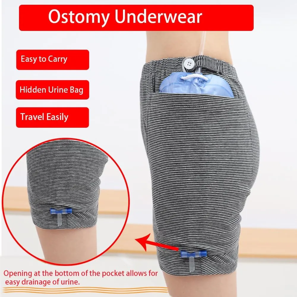 Underwear Urine Bag Pants for Elderly,Urine Bag Pants,Incontinence Care Trousers Underwear,Urinate Drainage Bag Pants Abdominal Surgeries Patient