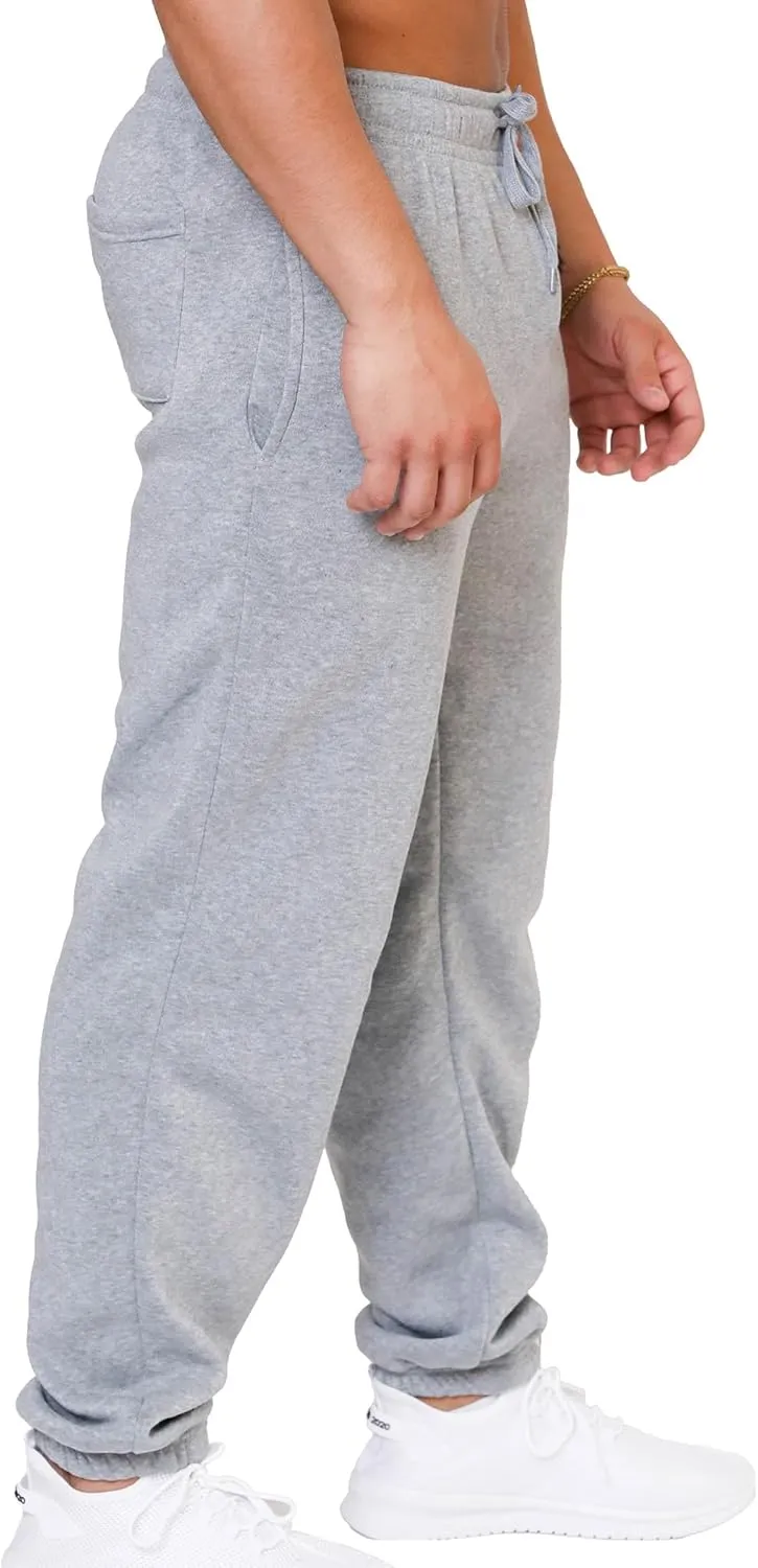 UNIQUE STYLES ASFOOR Elastic Bottom Baggy Sweatpants for Men, Workout Fleece Sweat Pants with Pockets