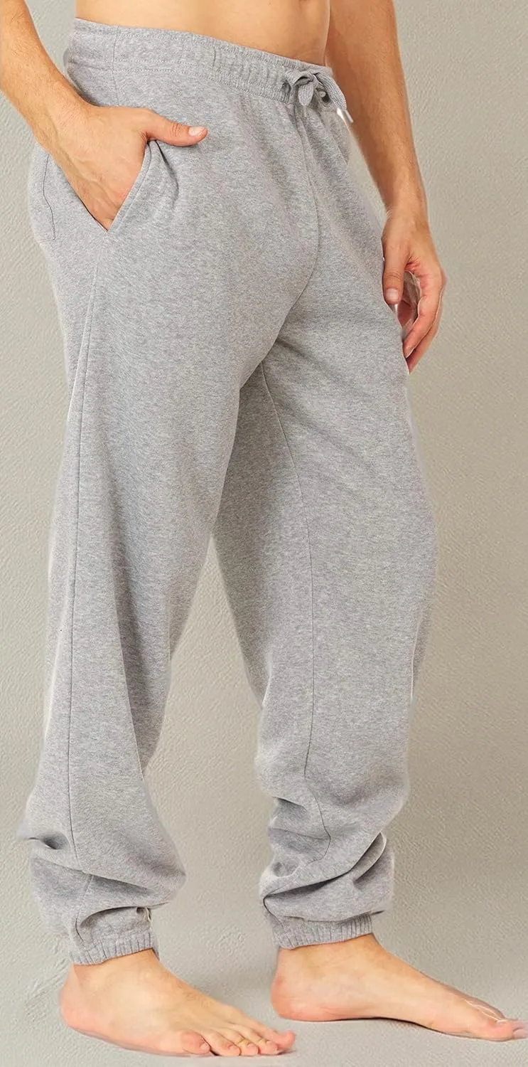 UNIQUE STYLES ASFOOR Elastic Bottom Baggy Sweatpants for Men, Workout Fleece Sweat Pants with Pockets