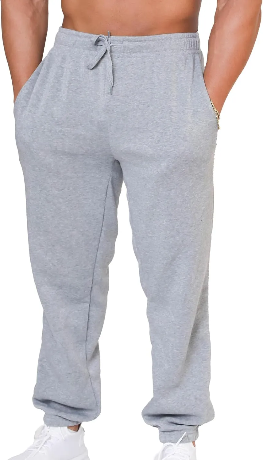 UNIQUE STYLES ASFOOR Elastic Bottom Baggy Sweatpants for Men, Workout Fleece Sweat Pants with Pockets