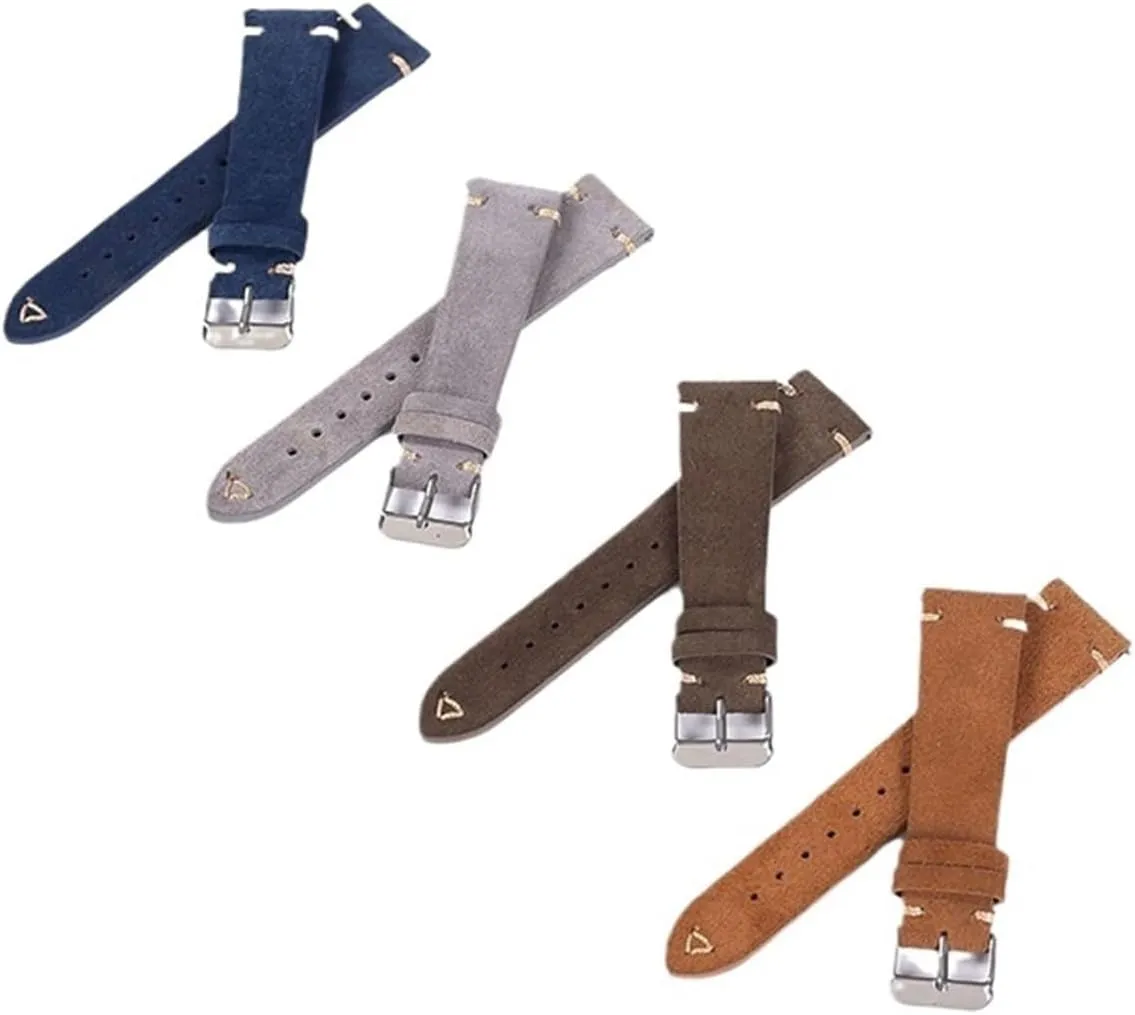Unisex Watch Strap 20mm 22mm Quick Release Replacement Wristband Handmade Genuine Leather Watch Strap