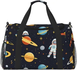 Universe Space Astronaut Planets Travel Duffel Bag Tote Bag Sports Gym Bag For Women And Men