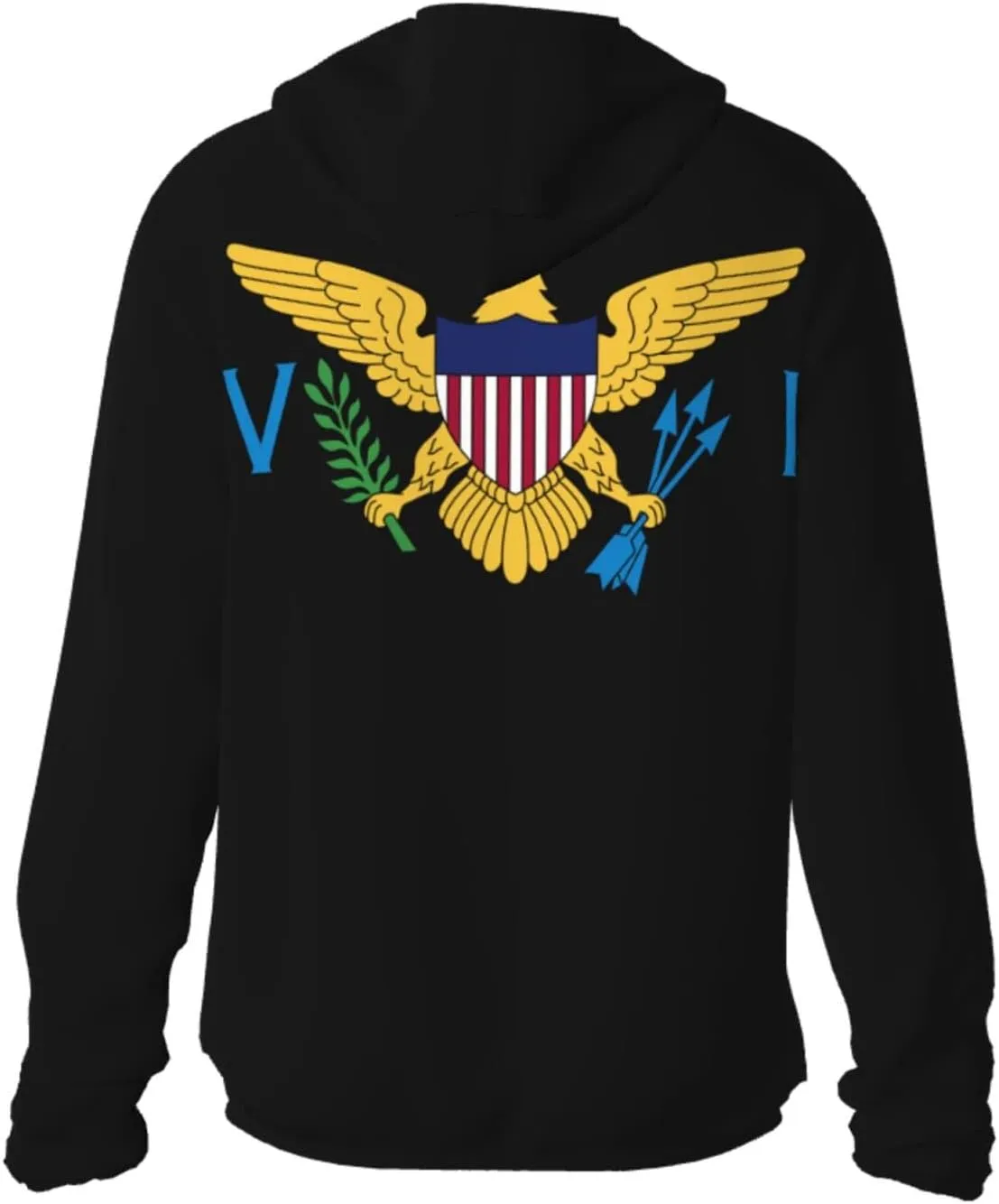 Us Virgin Islands Flag Sun Protection Hoodie Women's Long Sleeve Uv Shirts Jacket Hooded for Hiking Outdoor