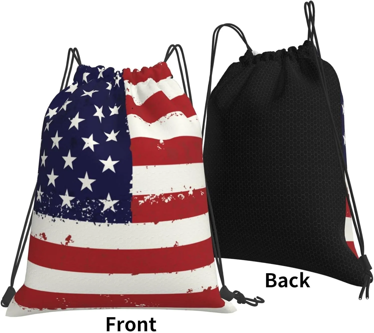 Usa Flag Unisex Drawstring Backpack Bag Sport Gym Dance Travel Sackpack