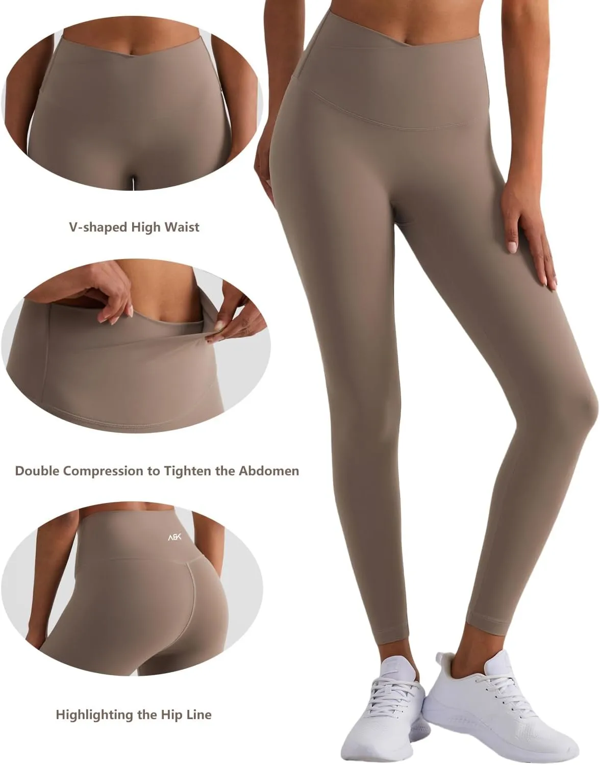 V-Cross Waist Yoga Leggings for Women,High-Waisted Tummy Control,Crossover Design,Asymmetrical Waist Yoga Pants