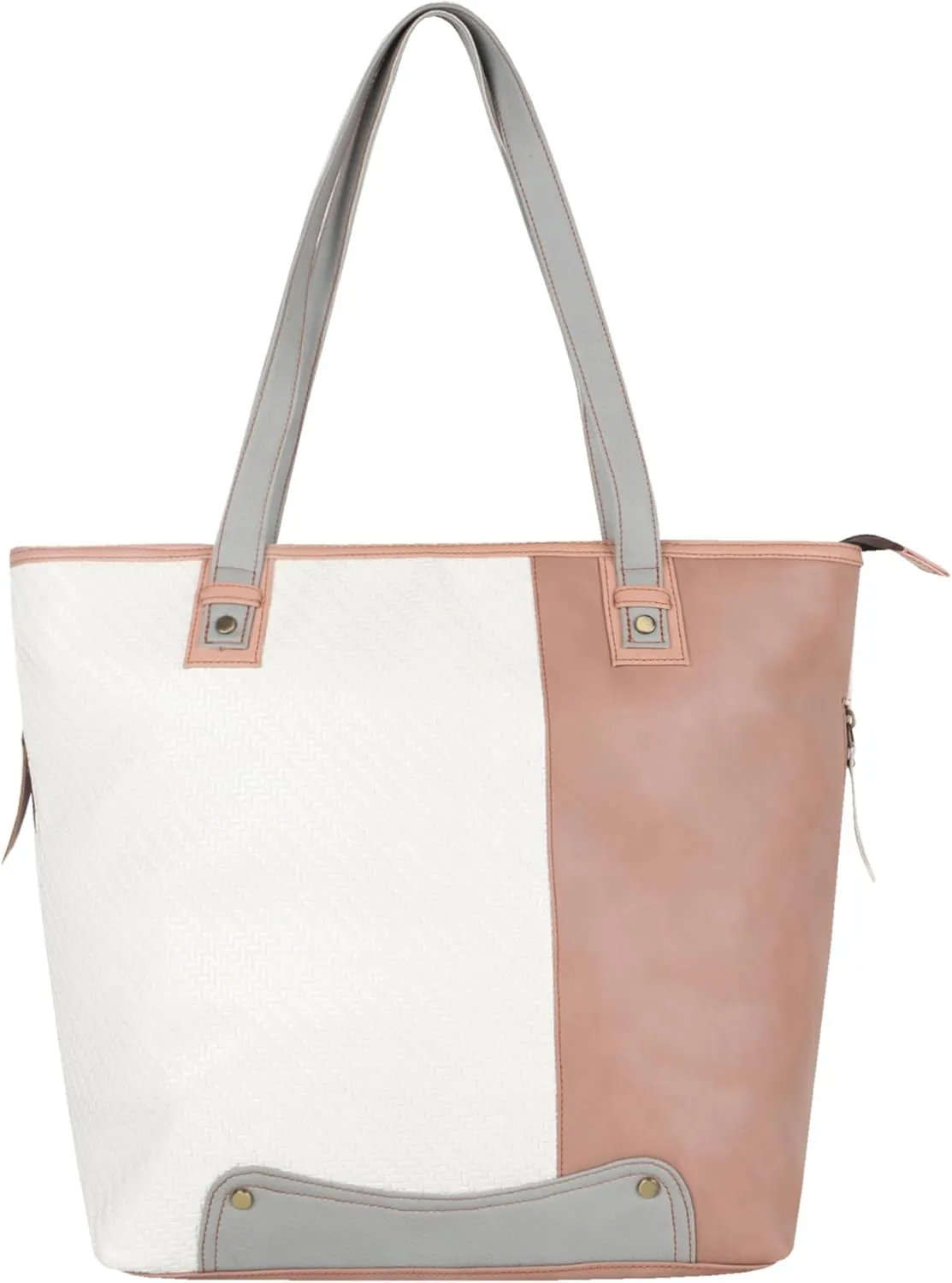 Vaan & Co. Vegan Leather Evelyn Shoulder Tote Bag, 17x13x3 Inches, Main Compartment with Organizer, Exterior Pocket, 1.06 lbs