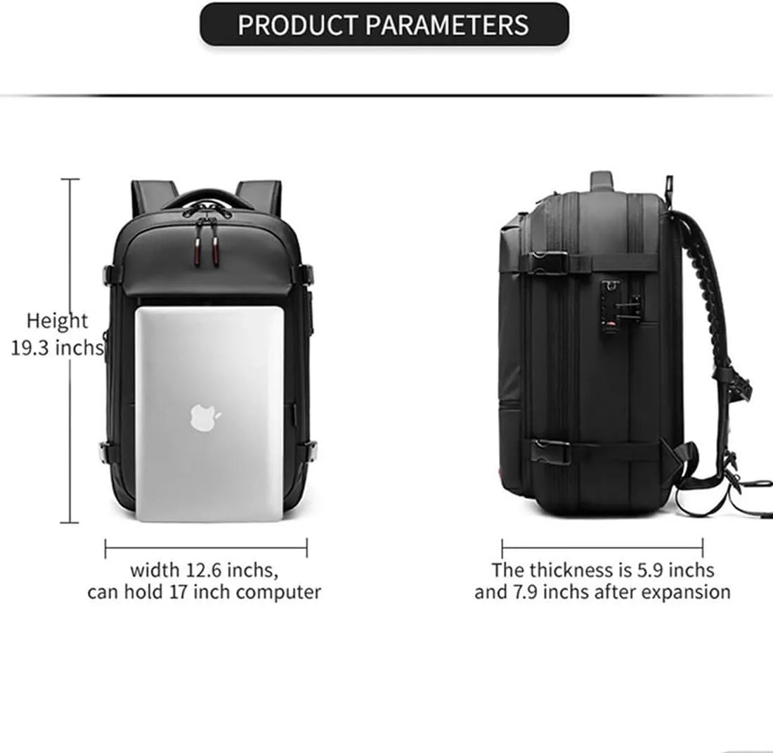 Vacpack Backpack, Vacpack Vacuum Backpack Luggage, Waterproof And Anti-Theft Expandable Large Capacity (Black   Vacuum Pump)