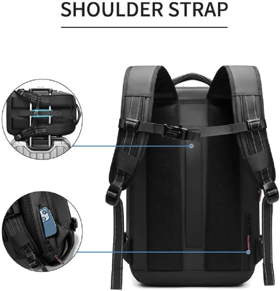 Vacpack Backpack, Vacpack Vacuum Backpack Luggage, Waterproof And Anti-Theft Expandable Large Capacity (Black   Vacuum Pump)