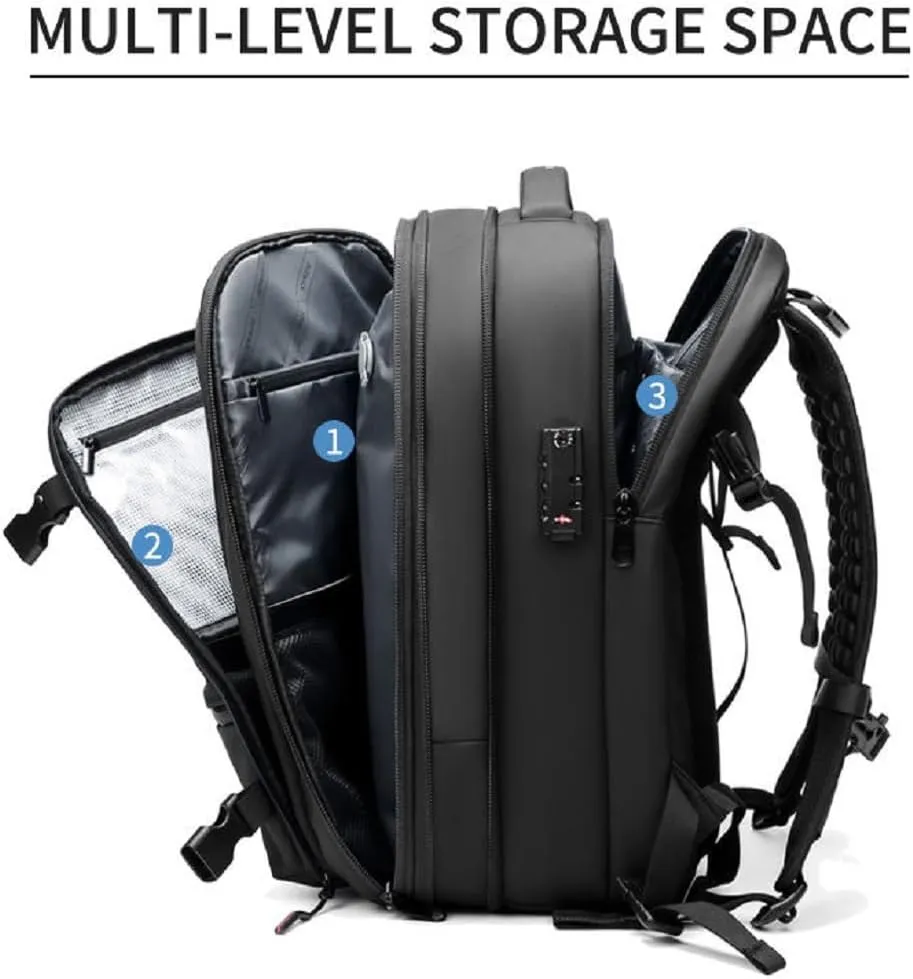 Vacpack Backpack, Vacpack Vacuum Backpack Luggage, Waterproof And Anti-Theft Expandable Large Capacity (Black   Vacuum Pump)