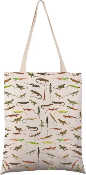 VAMSII Lizard Tote Bag Lizard Lover Gift Lizard Mom Shopping Bag Lizard Owner Gift