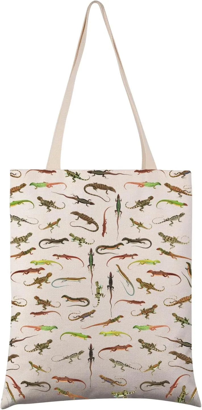VAMSII Lizard Tote Bag Lizard Lover Gift Lizard Mom Shopping Bag Lizard Owner Gift