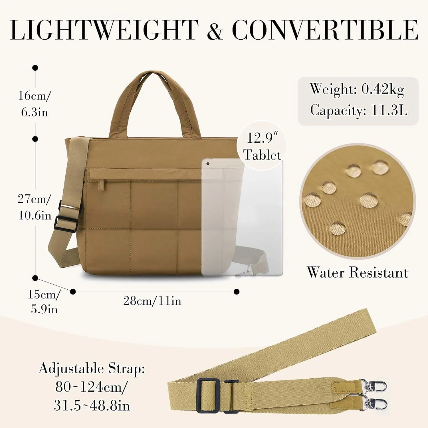 VASCHY Small Puffer Tote Bag for Women, Lightweight Mini Quilted Crossbody Cute Satchel Puffy Tote Handbag Purse for Gym