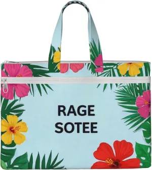 Vegetation Leaves with Hibiscus Flowers Print Canvas Portable File Bag,Expandable Computer Bag,Laptop Briefcase for Men and Women,Business Travel Office Work Bbag