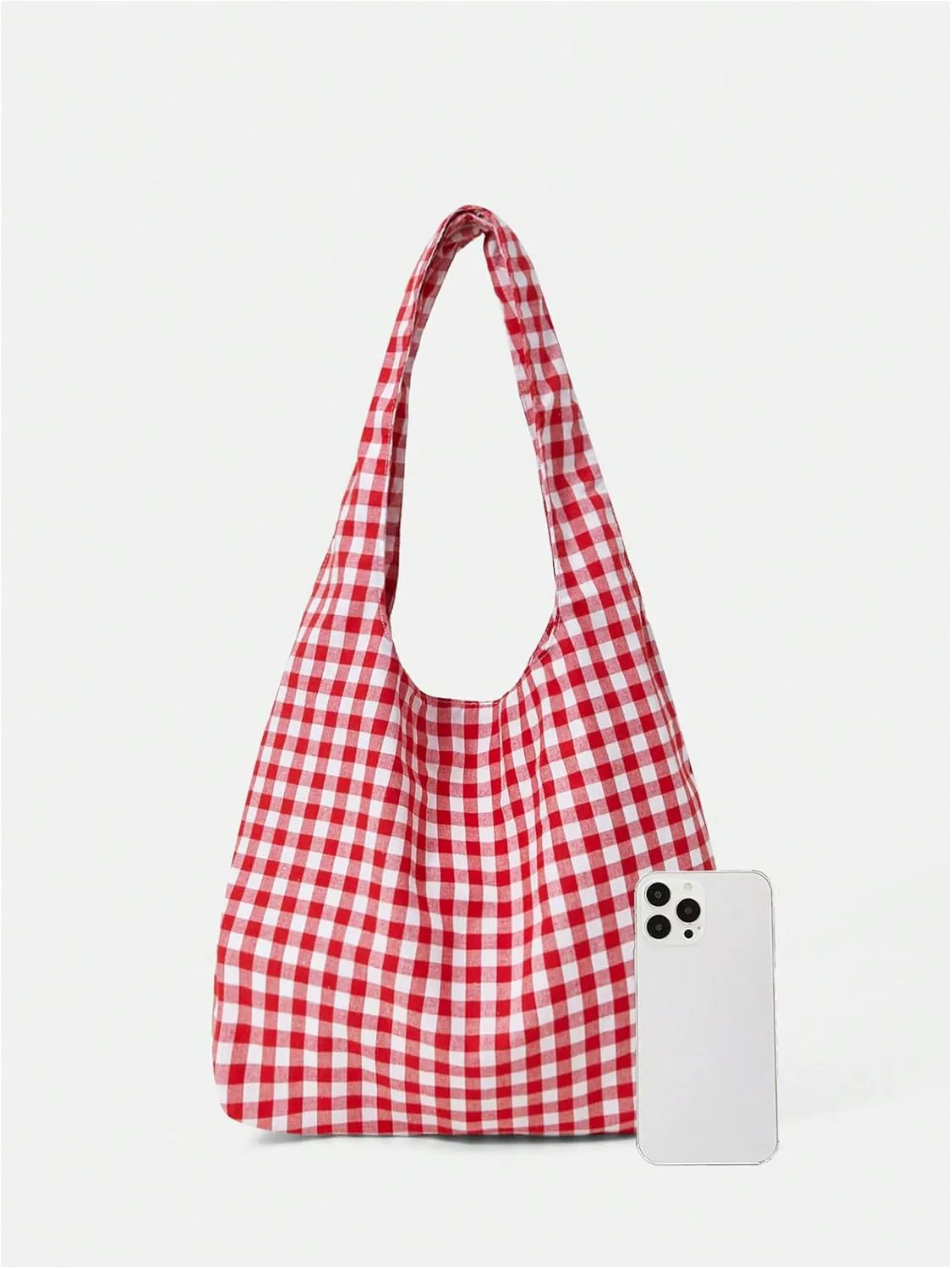 Verdusa Women's Plaid Shoulder Tote Bag Large Capacity Work Travel Shopping Bag