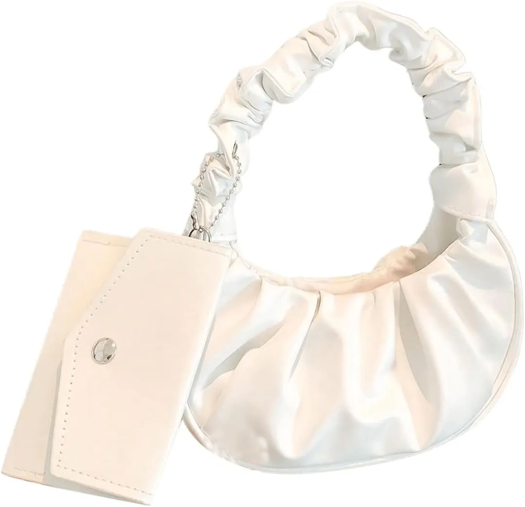 Verdusa Women's Ruched Leather Hobo Handbag Satchel Bag Mini Purse