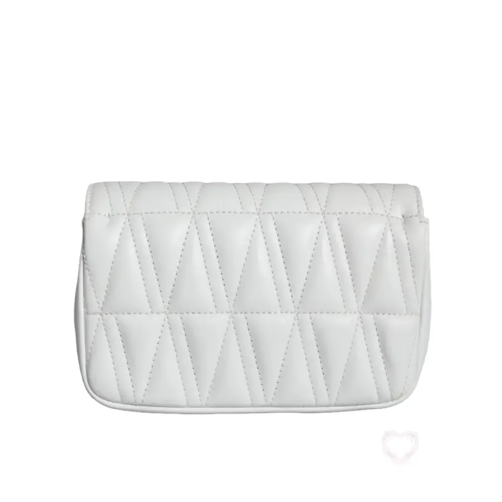 Versace White Quilted Nappa Leather Crossbody Shoulder Bag