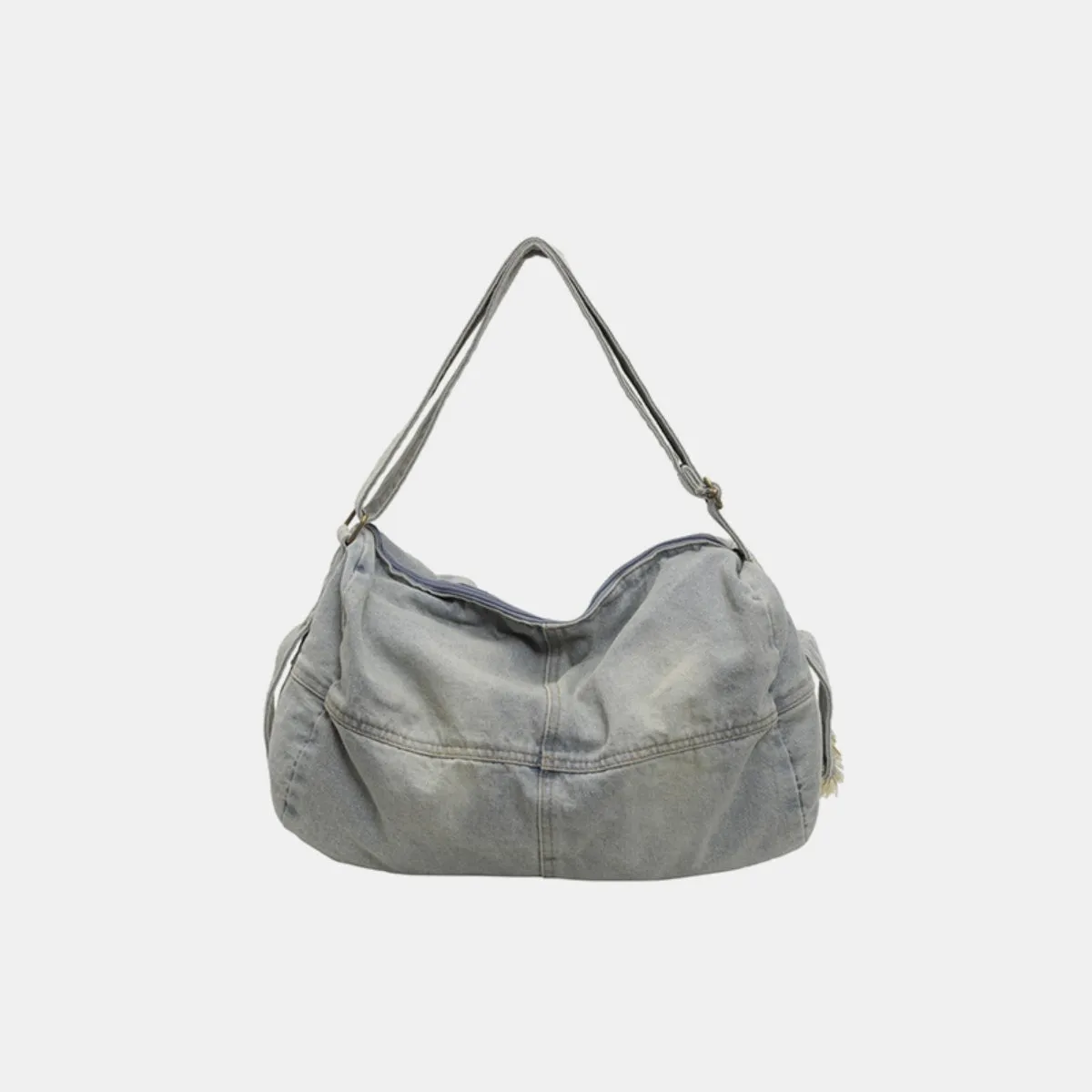 Versatile Large Denim Tote with Adjustable Straps