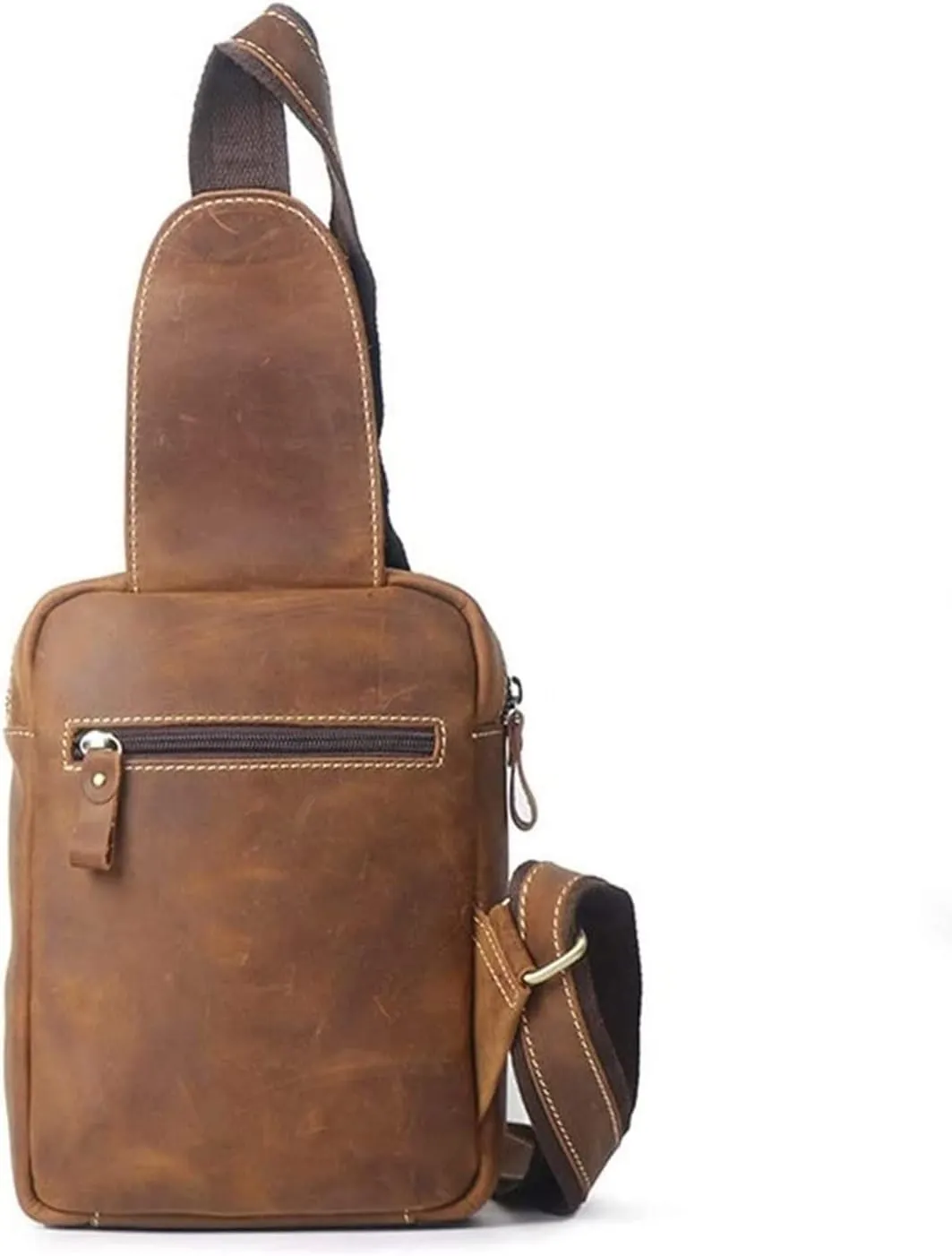 Vintage Leather Crossbody Shoulder Bag Satchel Casual Chest Pack Outdoor Travel Hiking