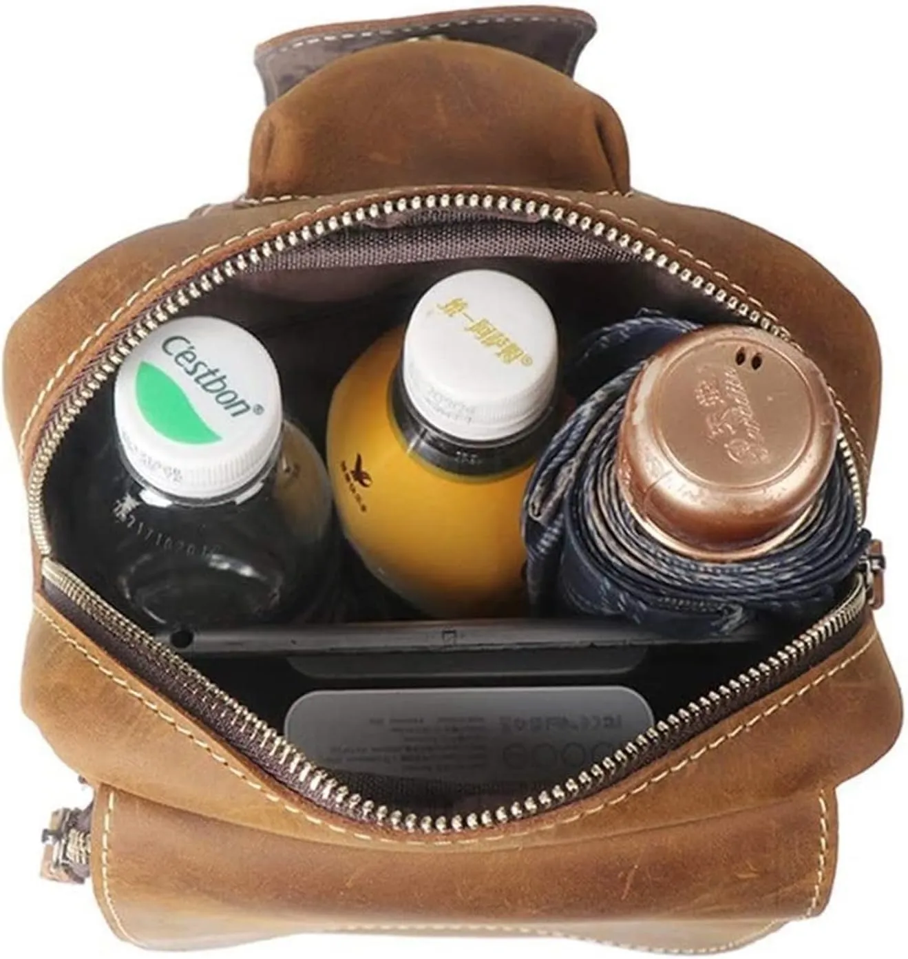 Vintage Leather Crossbody Shoulder Bag Satchel Casual Chest Pack Outdoor Travel Hiking