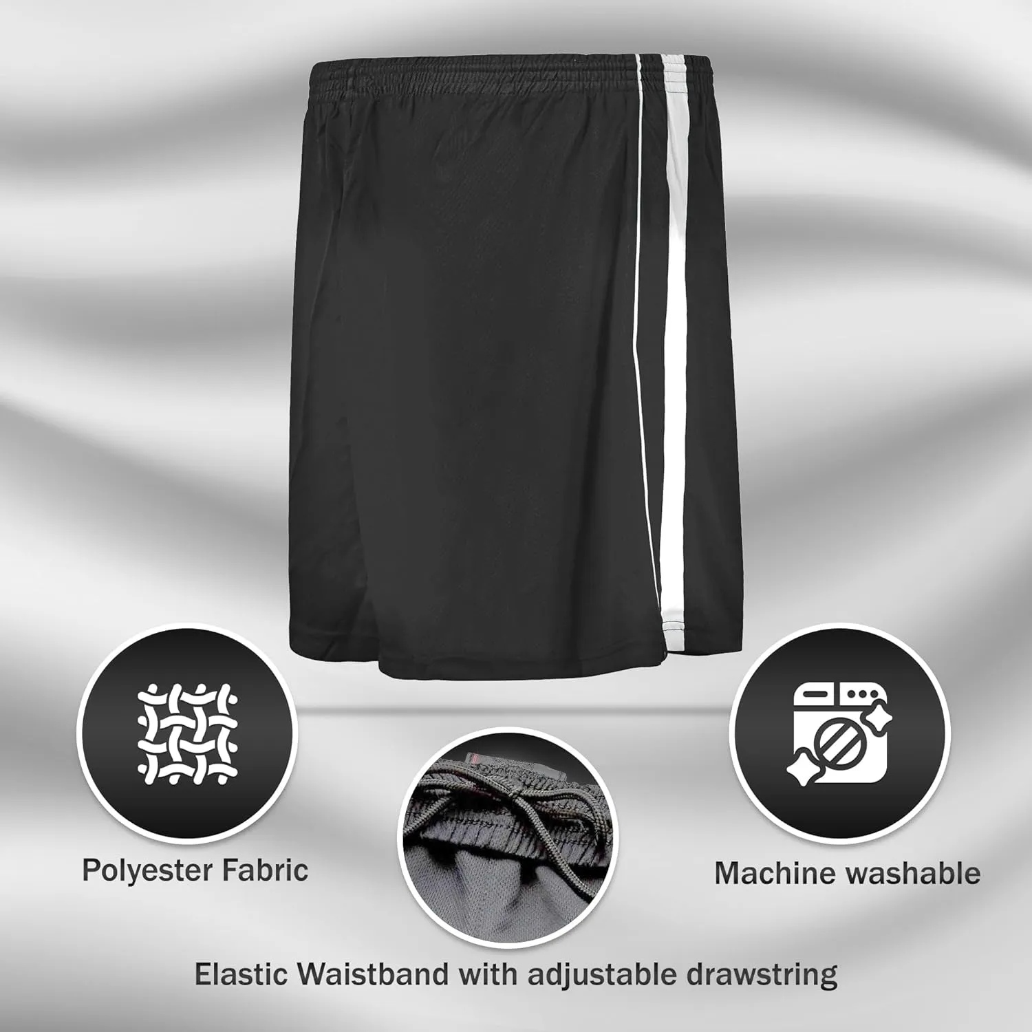 Vizari Athletic Shorts for Youth | Breathable Polyester Perfect for Soccer, Gym, Running, and Sports Play