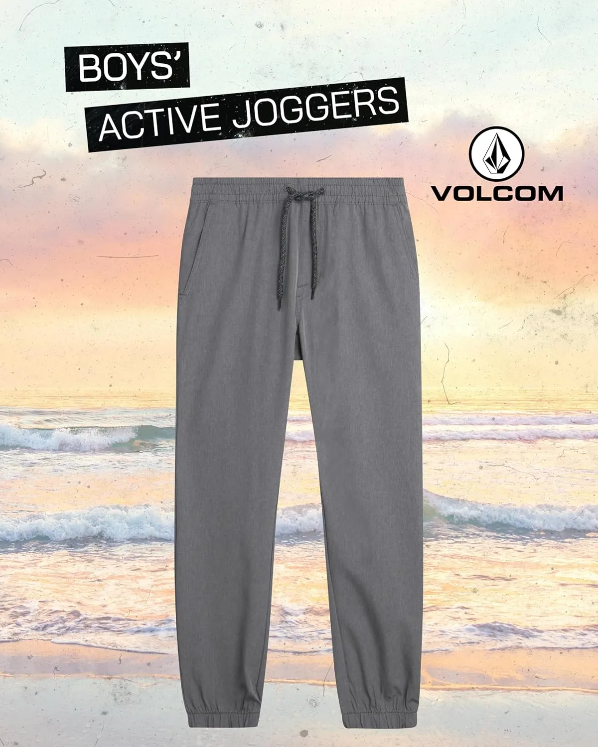 Volcom Boys' Jogger Pants - 4-Way Stretch Poly Elastane Hybrid Jogger Sweatpants - Durable Athletic Pants for Boys (8-20)