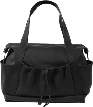 Vomgomfom 33L Soft Neoprene Tote With Zipper, Foldable Shoulder Bag With Trolley Sleeve, Women Overnight Travel Bag