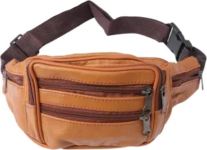 Waist Bag for Men Fashionable Leather Chest Bag for Daily Use Travel Sports Zipped Pocket