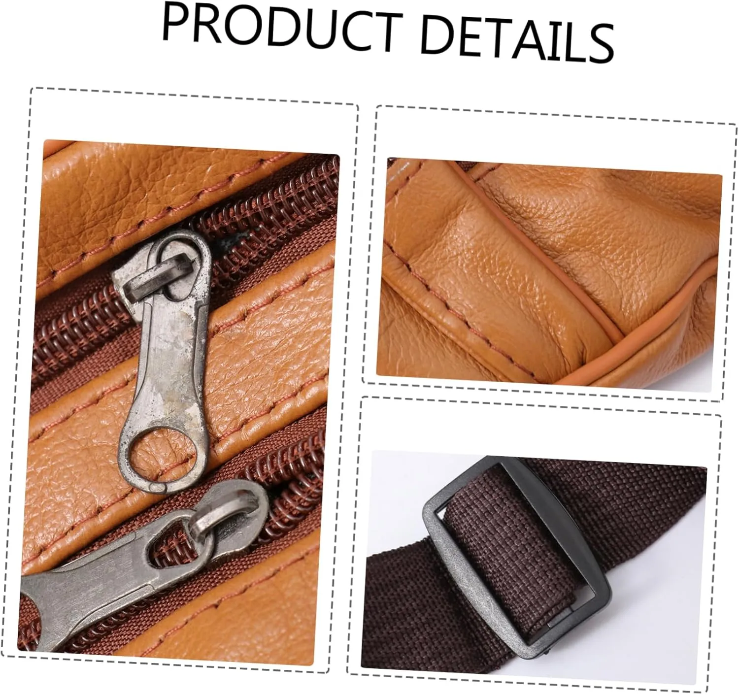 Waist Bag for Men Fashionable Leather Chest Bag for Daily Use Travel Sports Zipped Pocket