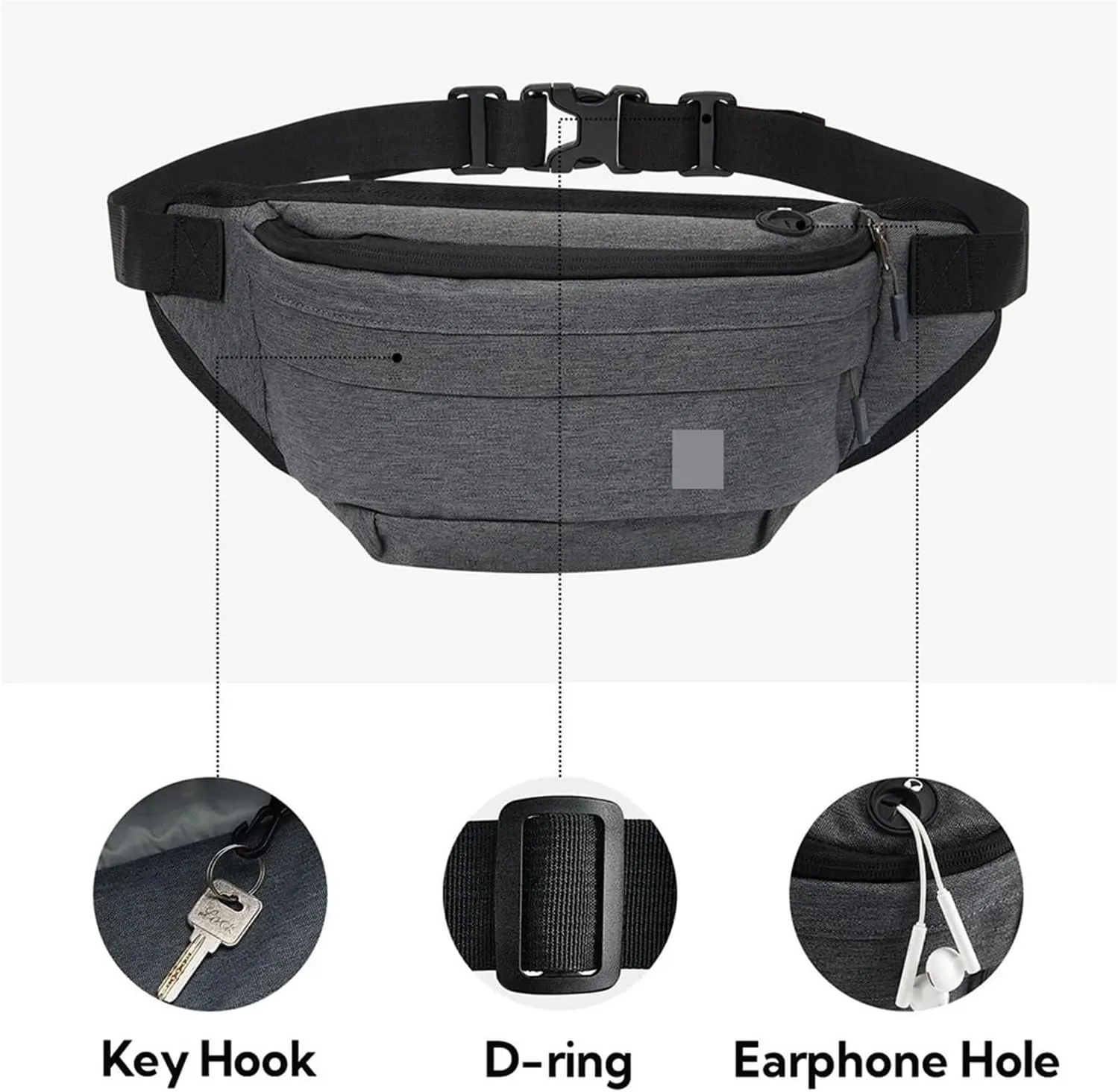 Waist Bag Men Women resist Large Hiking Belt Bags Shoulder Crossbody Running Walking(Dark Gray)