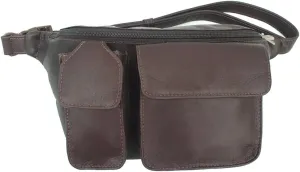 Waist Bag with Phone Pocket, Chocolate, One Size
