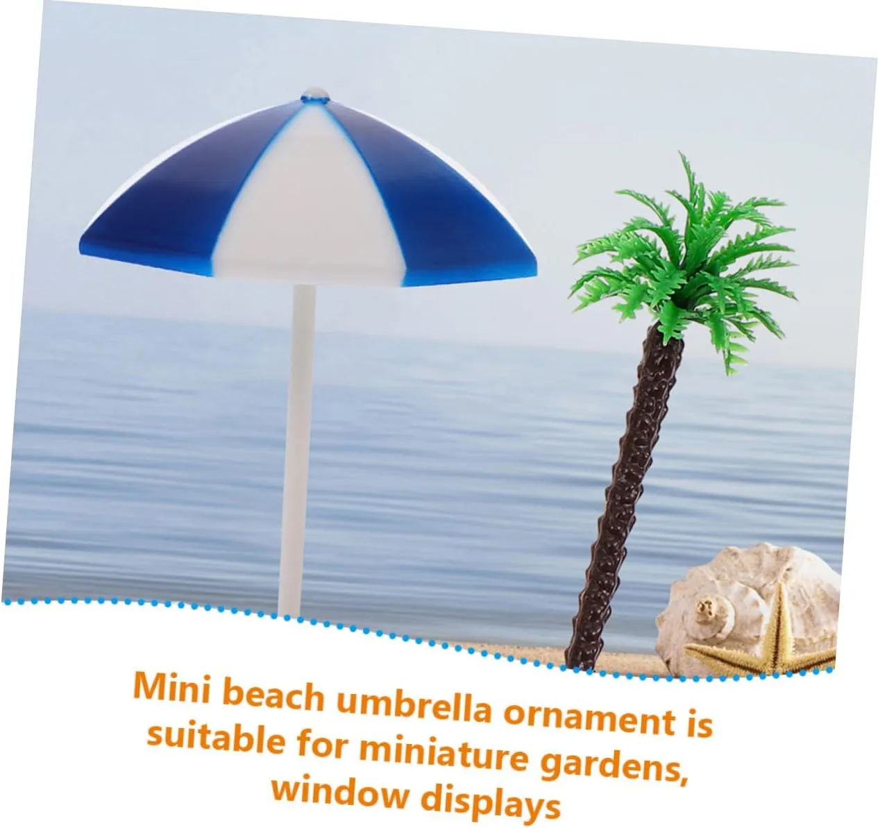 Wakauto 2sets 8pcs Miniature Beach Umbrella Props for Dollhouse Decor Sunshade Models for Miniature Gardens Potted Plants and Ocean Scene Decoration 8pcs*2