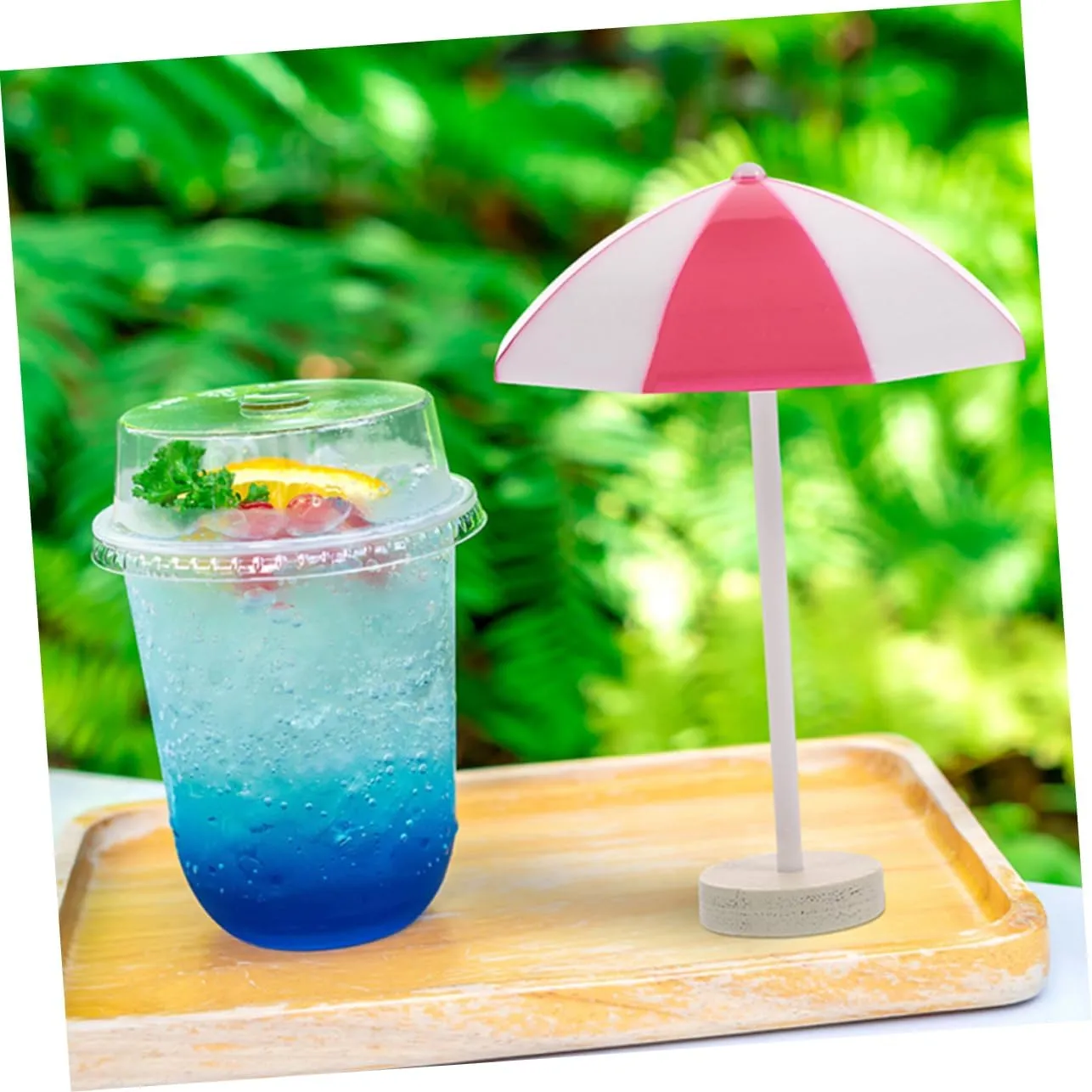 Wakauto 2sets 8pcs Miniature Beach Umbrella Props for Dollhouse Decor Sunshade Models for Miniature Gardens Potted Plants and Ocean Scene Decoration 8pcs*2