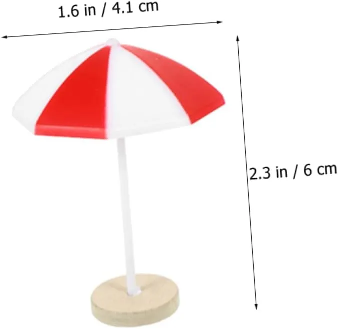 Wakauto 2sets 8pcs Miniature Beach Umbrella Props for Dollhouse Decor Sunshade Models for Miniature Gardens Potted Plants and Ocean Scene Decoration 8pcs*2