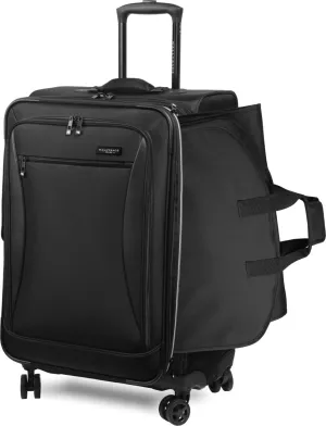 WallyBags Solutions Expandable Spinner with Removable Garment Bag, Black, 25-Inch