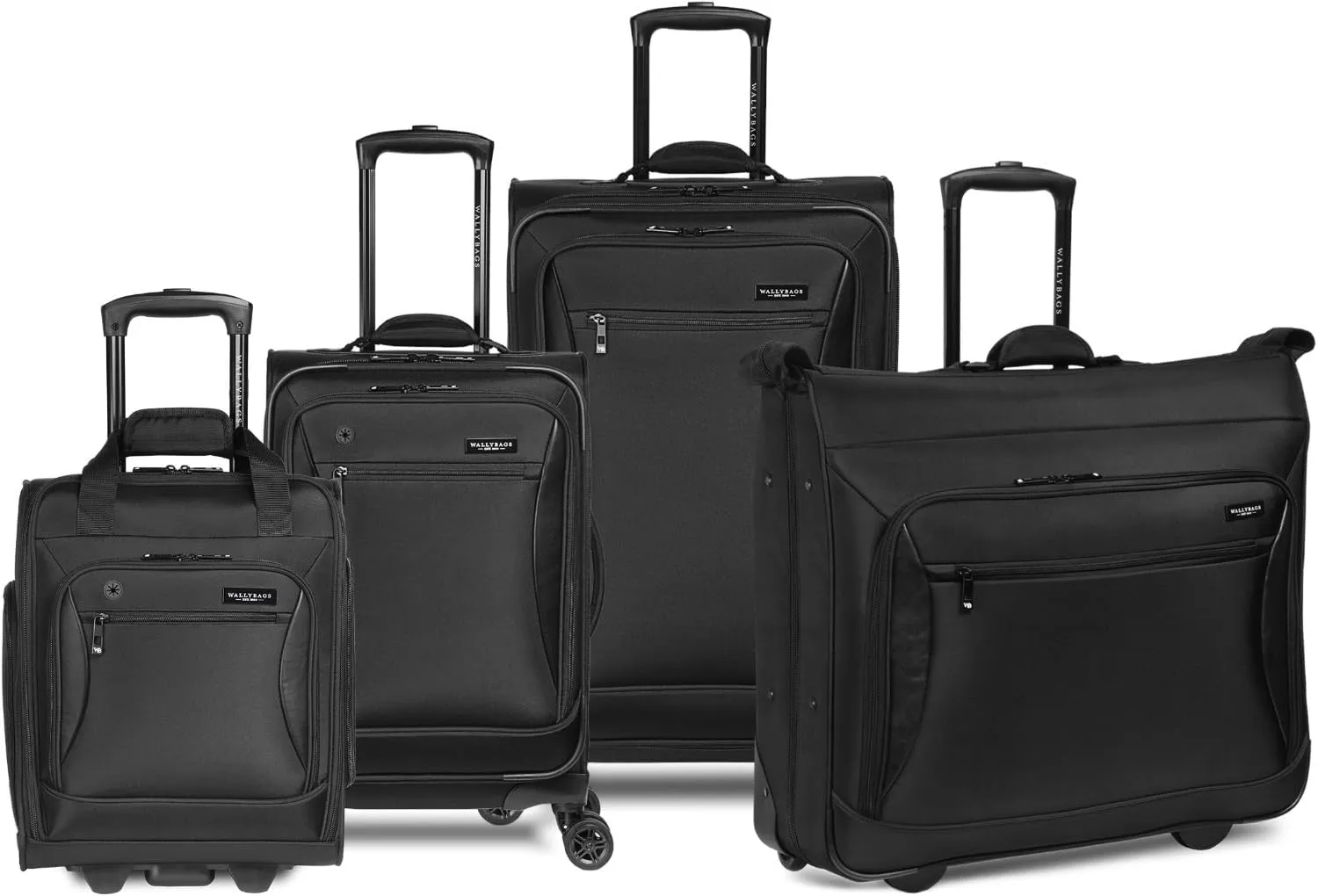 WallyBags Solutions Expandable Spinner with Removable Garment Bag, Black, 25-Inch