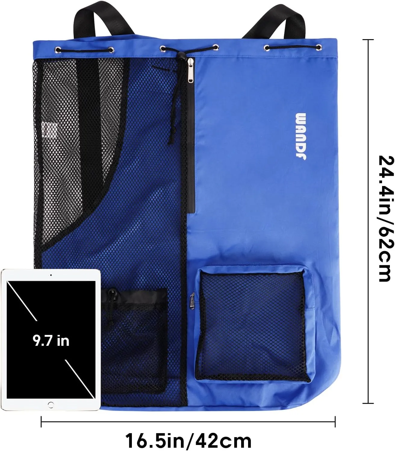 WANDF Swim Bag Mesh Drawstring Backpack with Wet Pocket for Swimming, Gym, and Workout Gear