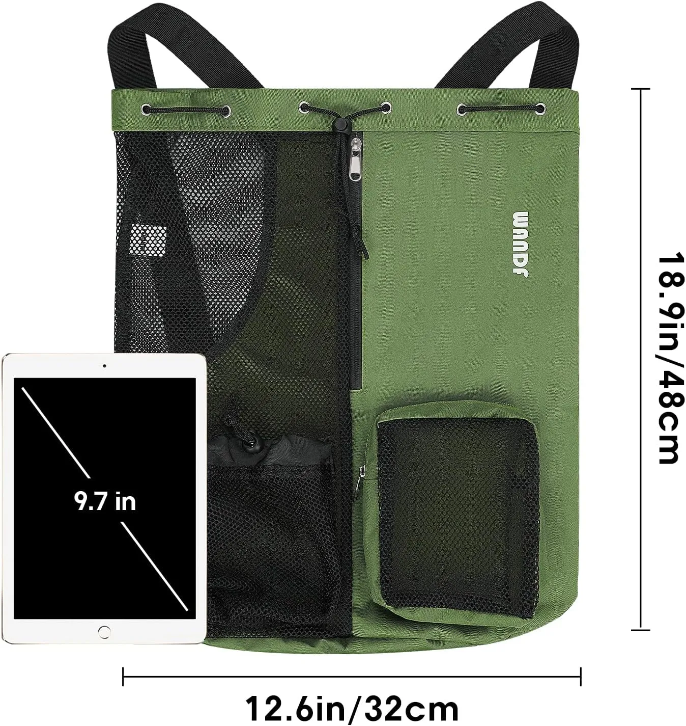 WANDF Swim Bag Mesh Drawstring Backpack with Wet Pocket for Swimming, Gym, and Workout Gear