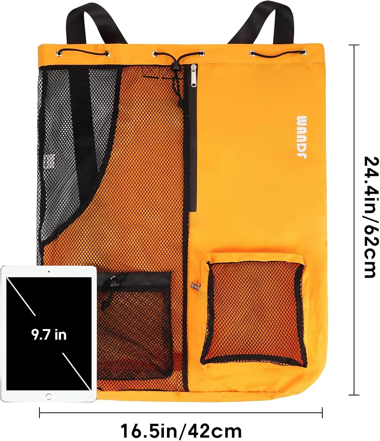 WANDF Swim Bag Mesh Drawstring Backpack with Wet Pocket for Swimming, Gym, and Workout Gear