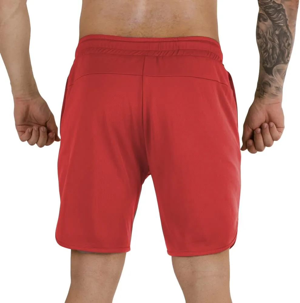 Wangdo Men's 7" Running Shorts with Zipper Pocket for Gym & Athletics