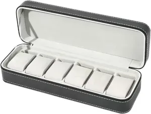 Watch Case 6 Grid Large Capacity Watch Organizers Watch Display Trays Watch Storage Multifunctional Watch Collection Box Watch Display Box
