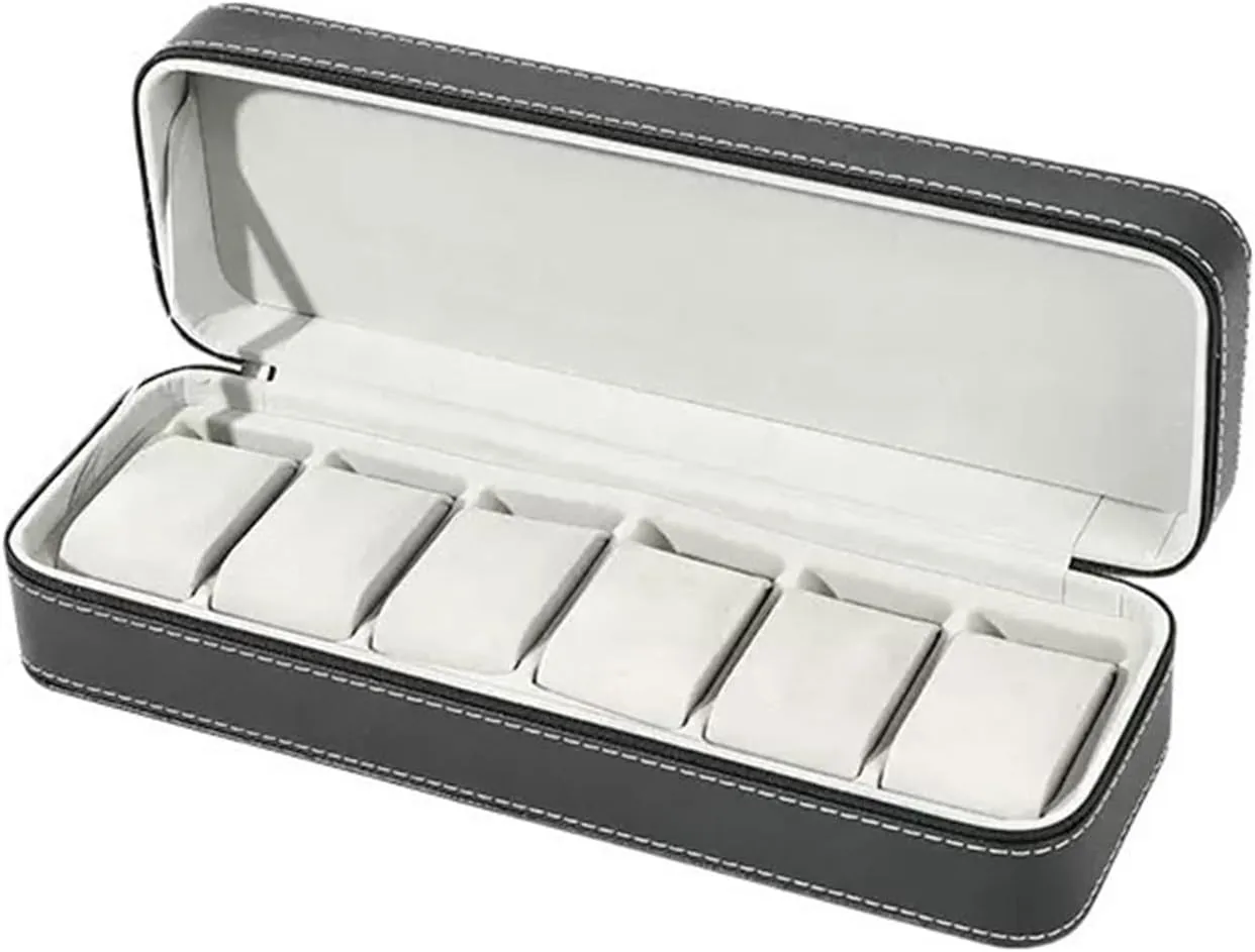 Watch Case 6 Grid Large Capacity Watch Organizers Watch Display Trays Watch Storage Multifunctional Watch Collection Box Watch Display Box
