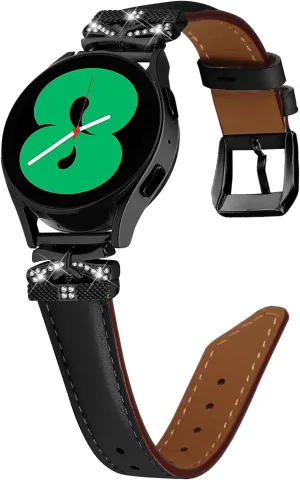 Watch Replacement Strap Compatible With Galaxy Watch 3 41mm Bracelets,Adjustable Genuine Leather Wrist Strap with Metal Buckle for Galaxy Watch 42mm/Active/Active2/Gear S2