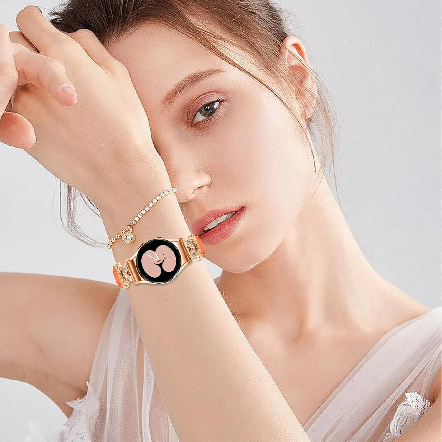 Watch straps Compatible With Galaxy watch 5 40 mm 44mm,Adjustable Genuine Leather Wrist Strap for Galaxy Watch 4 Classic 42mm 46mm/Watch 5 Pro 45mm