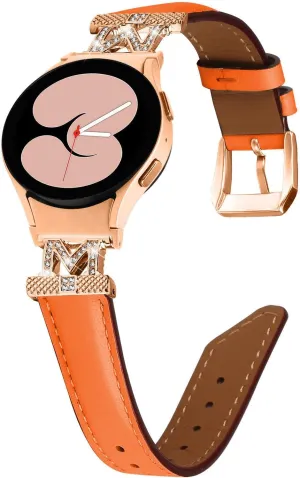 Watch straps Compatible With Galaxy watch 5 40 mm 44mm,Adjustable Genuine Leather Wrist Strap for Galaxy Watch 4 Classic 42mm 46mm/Watch 5 Pro 45mm