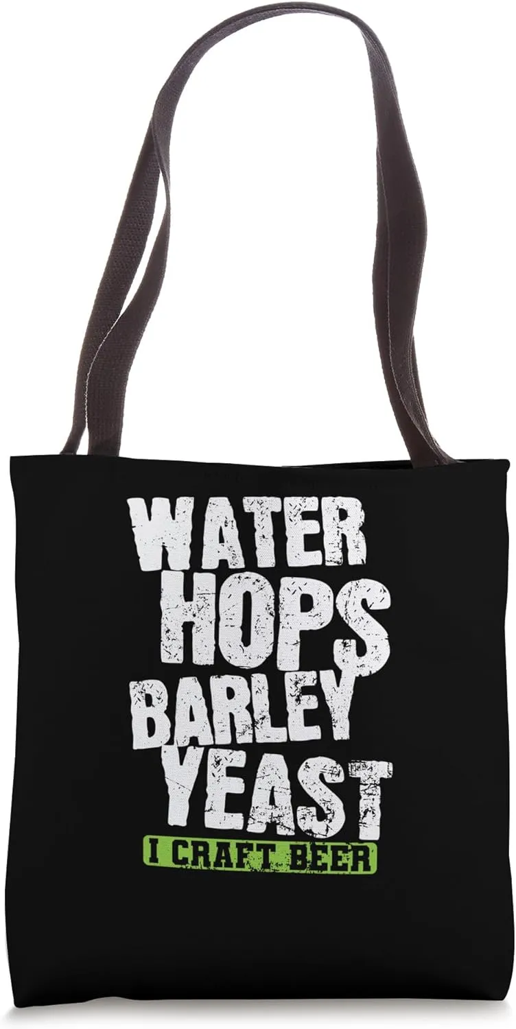 Water Hops Barley Yeast I Craft Beer Tote Bag